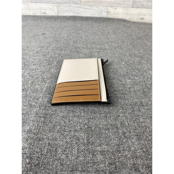 COACH CR407 Zip Card Case Colorblock Signature Wallet Charcoal/SaddleChk - Picture 10 of 10